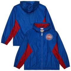 Detroit Pistons Playmaker Full-Zip Hooded Windbreaker Jacket Blue