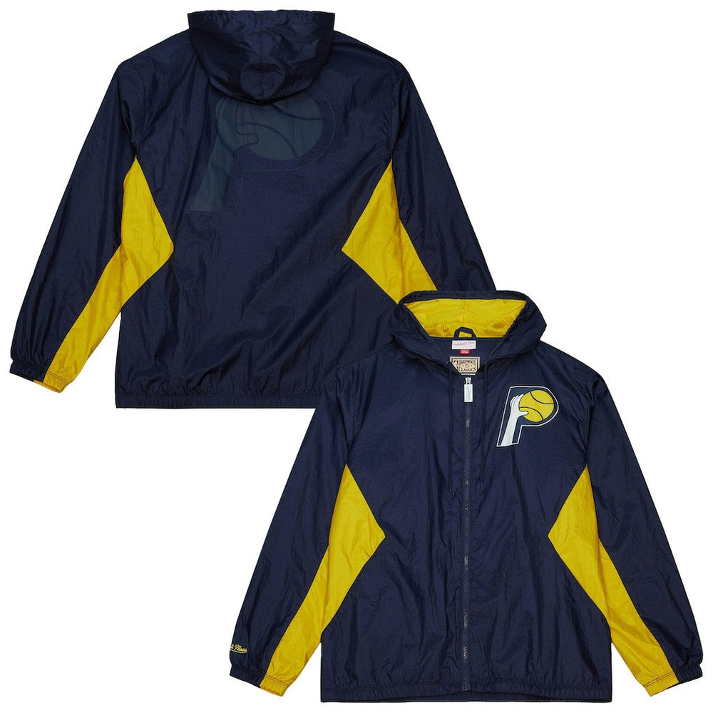 Indiana Pacers Playmaker Full-Zip Hooded Windbreaker Jacket Navy