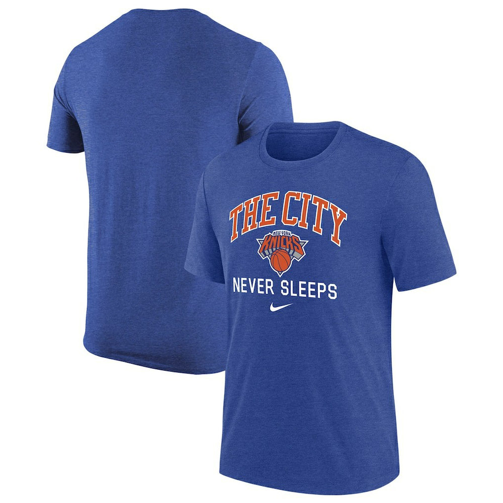 New York Knicks Tri-Blend T-Shirt Heather Royal