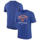 New York Knicks Tri-Blend T-Shirt Heather Royal