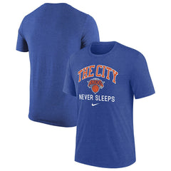 New York Knicks Tri-Blend T-Shirt Heather Royal