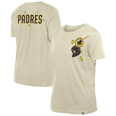 San Diego Padres New Era Women's Stars & Cap T-Shirt - Cream T-shirts