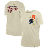 Detroit Tigers New Era Women's Stars & Cap T-Shirt - Cream T-shirts