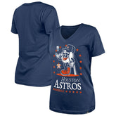 Houston Astros New Era Women's Little Miss 2 V-Neck T-Shirt - Navy T-shirts