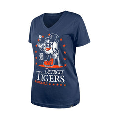 Detroit Tigers New Era Women's Little Miss 2 V-Neck T-Shirt - Navy T-shirts