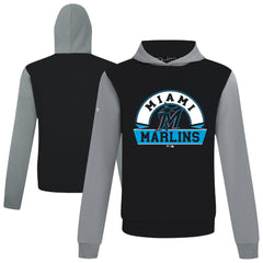 Miami Marlins Levelwear Throwback Ultimate Banner Arch Hoodie - Black Hoodies