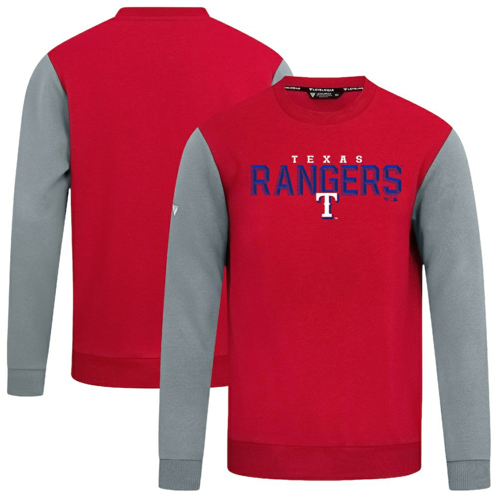 Texas Rangers Levelwear Throwback Ultimate Carve Sweatshirt - Red Sweatshirts