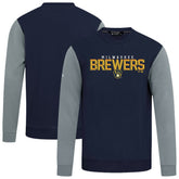 Milwaukee Brewers Levelwear Throwback Ultimate Carve Sweatshirt - Navy Sweatshirts