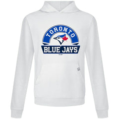 Toronto Blue Jays Levelwear Relay Banner Arch Pullover Hoodie - White Hoodies