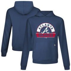 Atlanta Braves Levelwear Relay Banner Arch Pullover Hoodie - Navy Hoodies