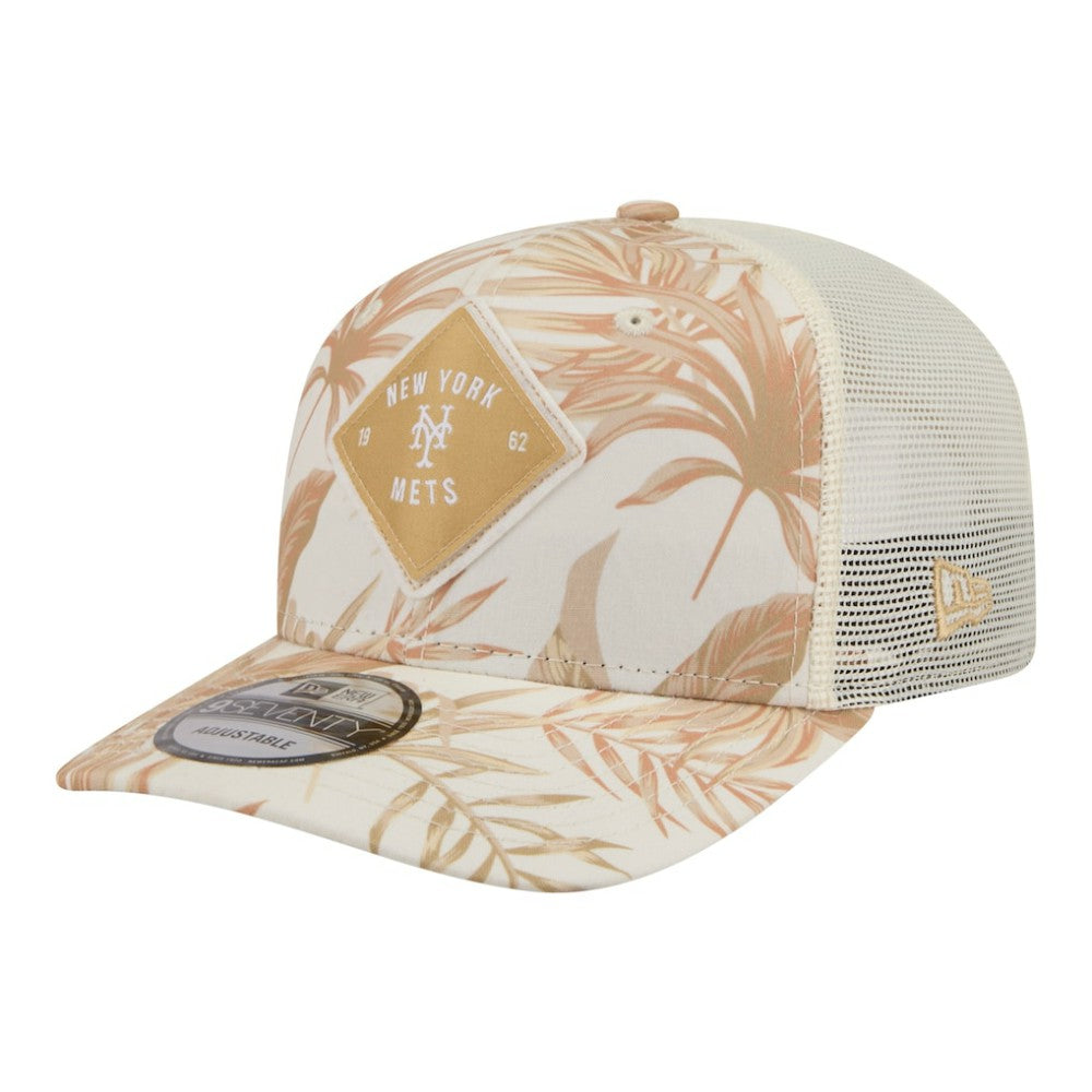 New York Mets New Era Tonal Palm 9SEVENTY Adjustable Trucker Hat - Tan Hats