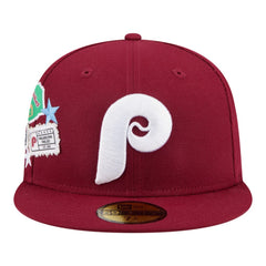 Philadelphia Phillies New Era City Patch 59FIFTY Fitted Hat - Burgundy Hats