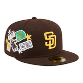 San Diego Padres New Era City Patch 59FIFTY Fitted Hat - Brown Hats