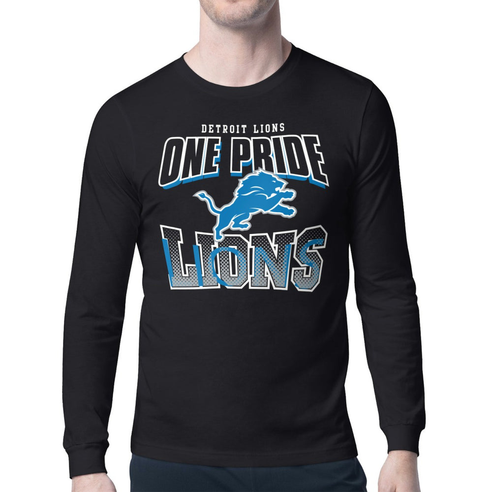 Detroit Lions Starter Comic Style Slogan Long Sleeve T-Shirt Black