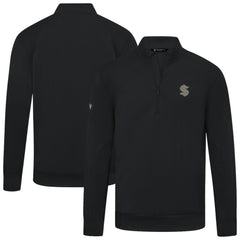 NHL Seattle Kraken Levelwear Copper Upright Quarter-Zip Pullover - Black