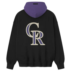 Colorado Rockies Fear of God x MLB Sport Fit Hoodie - Heather Black/Purple Hoodies