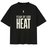Miami Heat Fear of God x NBA Unisex 90s T-Shirt Heather Black