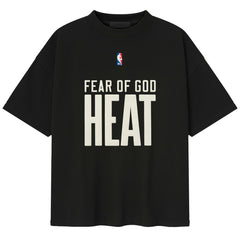 Miami Heat Fear of God x NBA Unisex 90s T-Shirt Heather Black
