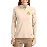 Seattle Mariners Cutter & Buck Women's Cooperstown Collection Adapt Eco Knit Stretch Half-Zip Pullover - Tan Pullover