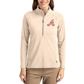 Atlanta Braves Cutter & Buck Women's Cooperstown Collection Adapt Eco Knit Stretch Half-Zip Pullover - Tan Pullover