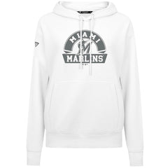 Miami Marlins Levelwear Women's Adorn Banner Arch Hoodie - White Hoodies