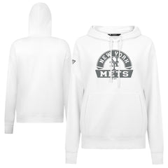 New York Mets Levelwear Women's Adorn Banner Arch Hoodie - White Hoodies