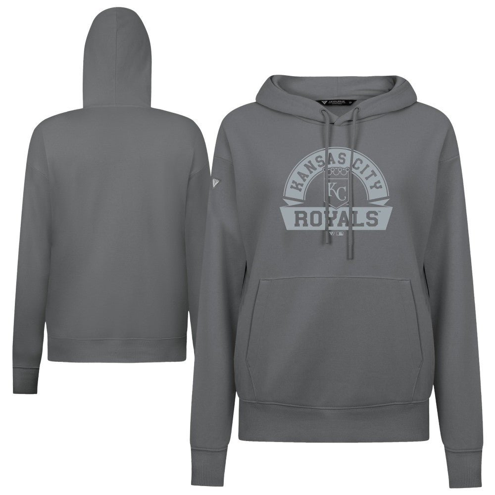 Kansas City Royals Levelwear Women's Adorn Banner Arch Hoodie - Stone Hoodies