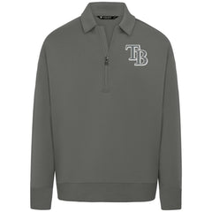 Tampa Bay Rays Levelwear Women's Canmore Chenille Logo Quarter-Zip Top - Stone Tops