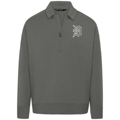 Detroit Tigers Levelwear Women's Canmore Chenille Logo Quarter-Zip Top - Stone Tops