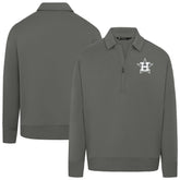 Houston Astros Levelwear Women's Canmore Chenille Logo Quarter-Zip Top - Stone Tops