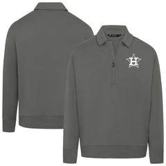 Houston Astros Levelwear Women's Canmore Chenille Logo Quarter-Zip Top - Stone Tops