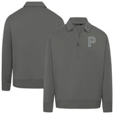 Pittsburgh Pirates Levelwear Women's Canmore Chenille Logo Quarter-Zip Top - Stone Tops