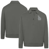 Los Angeles Dodgers Levelwear Women's Canmore Chenille Logo Quarter-Zip Top - Stone Tops