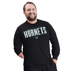 Charlotte Hornets G-III Sports by Carl Banks Adaptive Printed Mesh Effect Long Sleeve T-Shirt Black