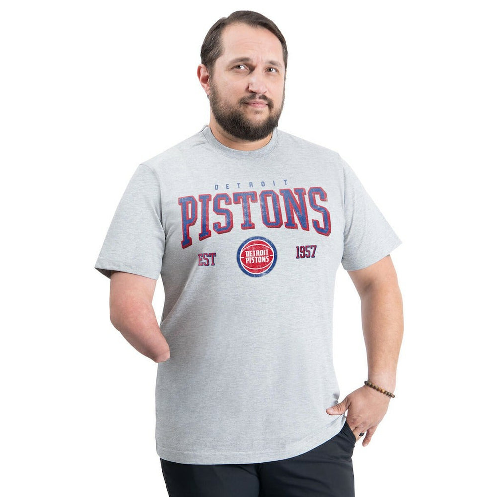 Detroit Pistons G-III Sports by Carl Banks Adaptive Classic Team Spirit Short Sleeve T-Shirt Gray