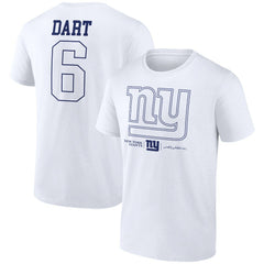 Jaxson Dart New York Giants Tonal Name & Number T-Shirt White