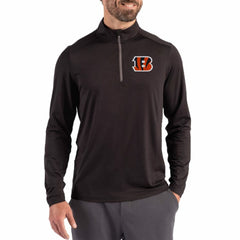 Cincinnati Bengals Cutter & Buck Coastline Epic Comfort Recycled Quarter-Zip Pullover Black
