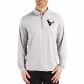Houston Texans Cutter & Buck Coastline Epic Comfort Recycled Quarter-Zip Pullover Gray