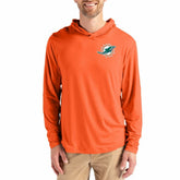 Miami Dolphins Cutter & Buck Coastline Epic Comfort Recycled Long Sleeve Hoodie T-Shirt Orange