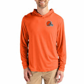 Cleveland Browns Cutter & Buck Coastline Epic Comfort Recycled Long Sleeve Hoodie T-Shirt Orange