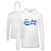 Toronto Blue Jays Levelwear Women's Slender Glide Raglan Hoodie - White Hoodies