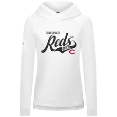Cincinnati Reds Levelwear Women's Slender Glide Raglan Hoodie - White Hoodies