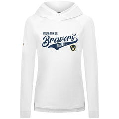 Milwaukee Brewers Levelwear Women's Slender Glide Raglan Hoodie - White Hoodies