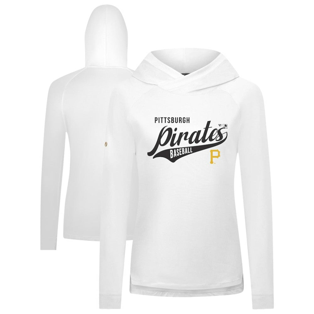 Pittsburgh Pirates Levelwear Women's Slender Glide Raglan Hoodie - White Hoodies