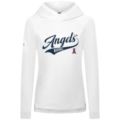 Los Angeles Angels Levelwear Women's Slender Glide Raglan Hoodie - White Hoodies
