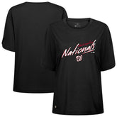 Washington Nationals Levelwear Women's Bloom Sizzle T-Shirt - Black T-shirts
