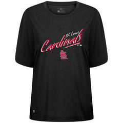 St. Louis Cardinals Levelwear Women's Bloom Sizzle T-Shirt - Black T-shirts