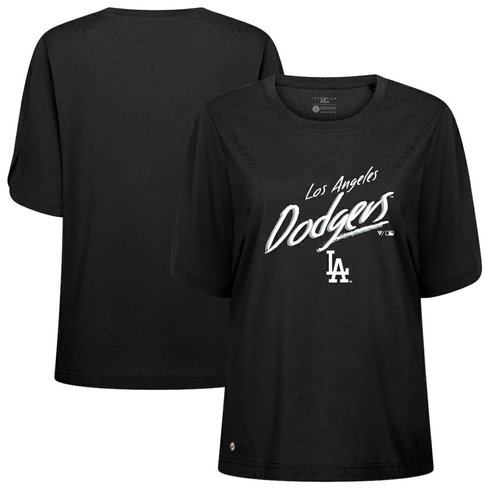 Los Angeles Dodgers Levelwear Women's Bloom Sizzle T-Shirt - Black T-shirts