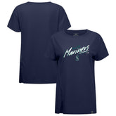 Seattle Mariners Levelwear Women's Influx Sizzle T-Shirt - Navy T-shirts