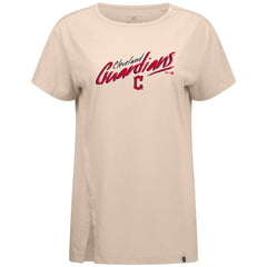 Cleveland Guardians Levelwear Women's Influx Sizzle T-Shirt - Khaki T-shirts